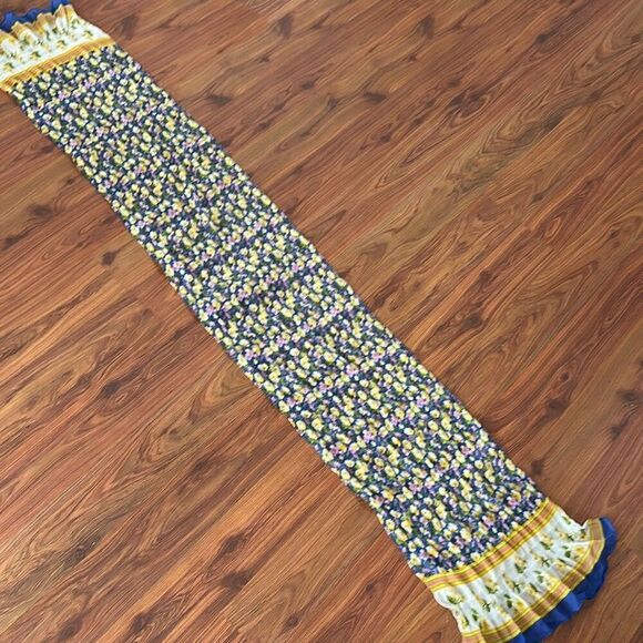 Spinoso Italy floral blue scarf green printed scarf - Picture 4 of 4